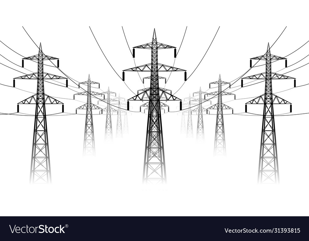 Landscape High Voltage Transmission Line Vector 31393815